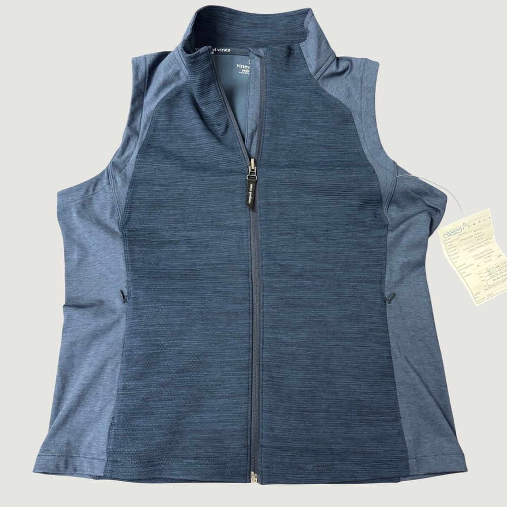 Vineyard Vines Womens Hybrid Textures Layering Vest Blue Blazer Sample M